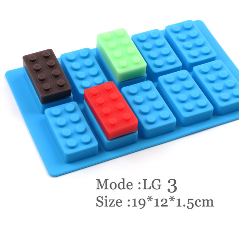 Blocs de construction 3D en Silicone Lego, outils de décoration de gâteaux au chocolat, moule à savon 10 trous et plateau à glace, nouveau ► Photo 1/5