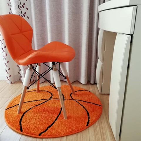 Tapis rond en Polyester 3D antidérapant, pour chaise d'ordinateur, Football, basket, chambre d'enfant, salon ► Photo 1/5