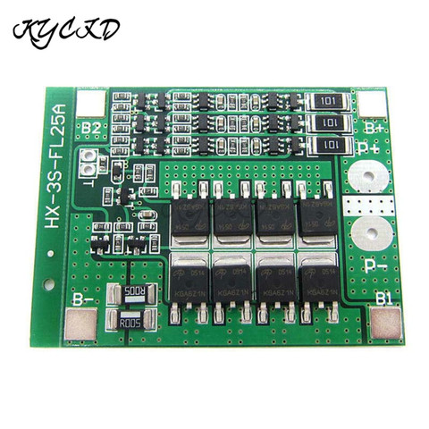 BMS 18650 3S 12V 25A, panneau de Protection de Charge de batterie au Lithium 18650, équilibreur de batterie, cellule pour outils électriques ► Photo 1/6