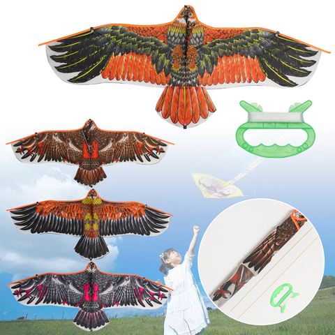 1.1m aigle cerf-volant avec 30 mètres ligne de cerf-volant grand aigle oiseau volant cerfs-volants enfants cadeau famille voyages jardin Sports de plein air bricolage jouet ► Photo 1/6