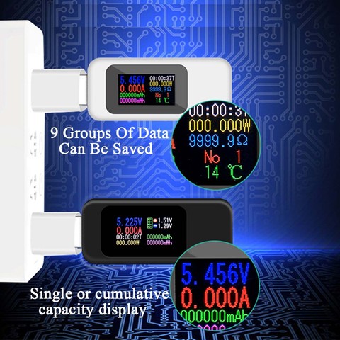 Testeur de courant USB 10 en 1 DC 4-30V, tension, chronomètre, ammètre, moniteur numérique, indicateur de puissance de coupure, chargeur de banque ► Photo 1/2