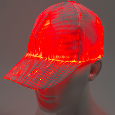 LED rvb Fiber optique chapeau LED lumière intégré batterie Concert Fiber néon lampe de poche casquette DJ Hip Hop fête nouveauté cadeau Cool ► Photo 1/6