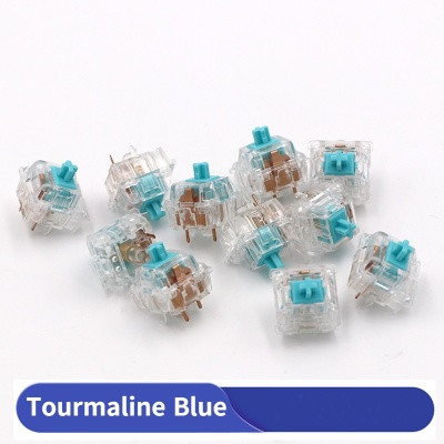 Clavier mécanique, interrupteur bleu Tourmaline Everglide, or, contacteur 5 broches, rvb, arbre de commutation Transparent, 4 pièces/paquet ► Photo 1/4