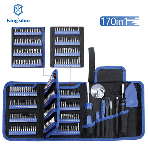 KING'SDUN jeu de tournevis de précision 170 In1 CR-V embout de tournevis magnétique Torx tournevis hexagonal Bits électronique Kit d'outils de réparation ► Photo 1/1