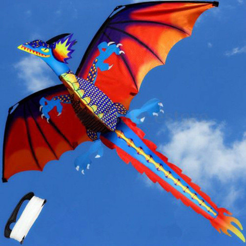Nouveaux enfants enfants cadeau 3D Dragon 100M cerf-volant ligne unique avec queue cerfs-volants en plein air amusant jouet cerf-volant famille Sports de plein air jouet ► Photo 1/6