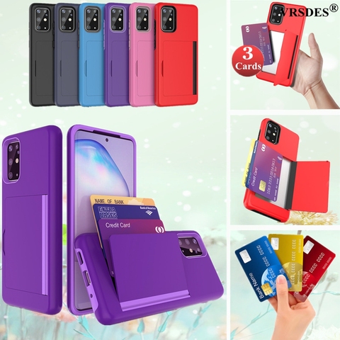 Pour Samsung Galaxy S20 Ultra Note 20 Ultra 10 Plus 5G étui couleur bonbon armure carte fente couverture pour Samsung S10 E Plus A 20 30 50 ► Photo 1/6