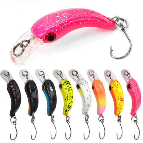 1 pièces flottant Mini vairon leurre de pêche 1.3g 4cm appât dur artificiel hameçon pointu manivelle Wobblers truite brochet bar matériel ► Photo 1/6