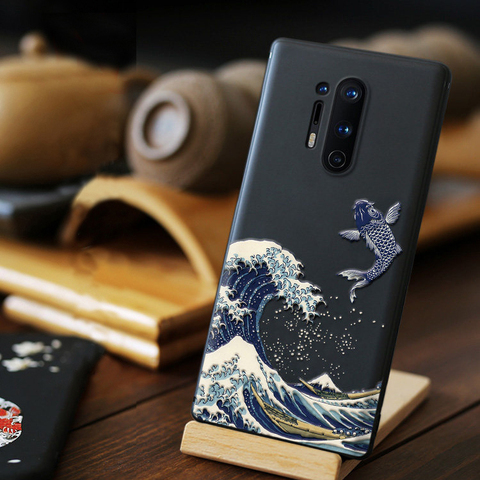 Coque de téléphone 3D Vintage pour Fundas Oneplus 8 Pro housse pour Fundas Oneplus 8 8Pro étuis souple noir Silicone Coque d'origine ► Photo 1/6