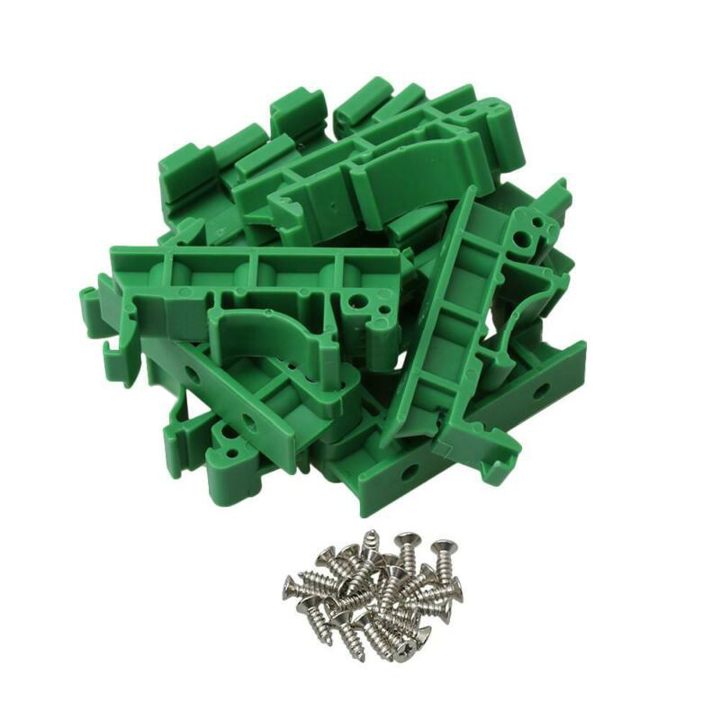 10 pièces DRG-01 PCB supports de montage vis vert pour DIN 35 Rails de montage adaptateur pièces de rechange ► Photo 1/4