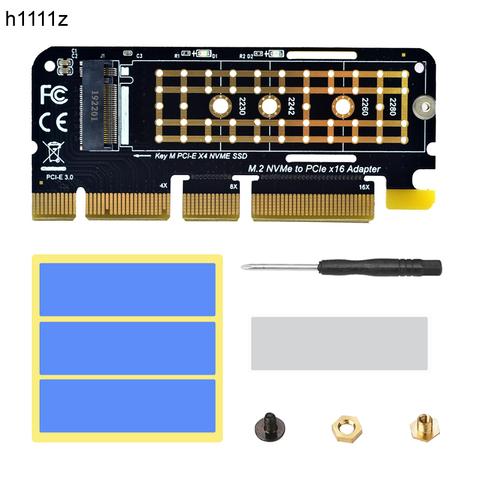 Adaptateur M.2 NVME PCIE vers M2 SSD, PCI Express X16, X8, X4 ► Photo 1/6