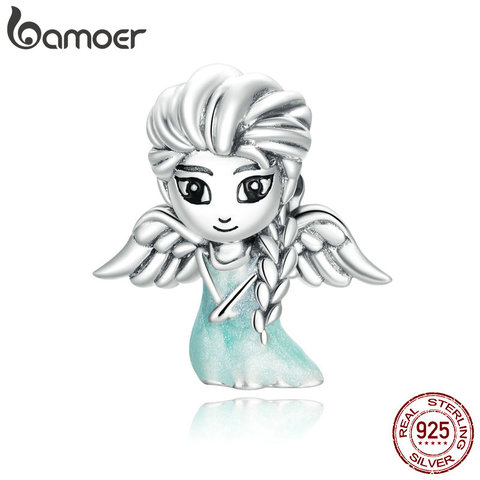 bamoer 925 Sterling Silver Snow Fairy Charm for Original Silver Plated platinum Bracelet Fine Jewelry DIY Bangle Beads SCC1652 ► Photo 1/6