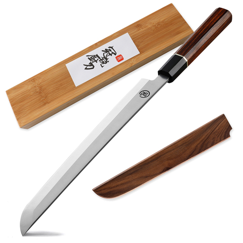 GRANDSHARP-couteaux à Sushi professionnels japonais, couteau Sakimaru lame en acier inoxydable 10.6 '', manche en bois de rose Premium, Saya Scabbard ► Photo 1/6