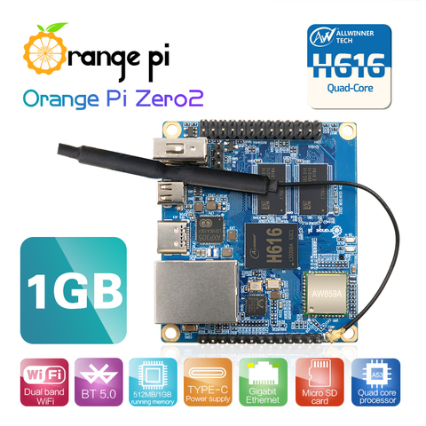 Orange Pi Zero 2 1 go de RAM avec la puce Allwinner H616, prend en charge BT, Wif, exécute Android 10,Ubuntu, carte unique OS Debian ► Photo 1/5