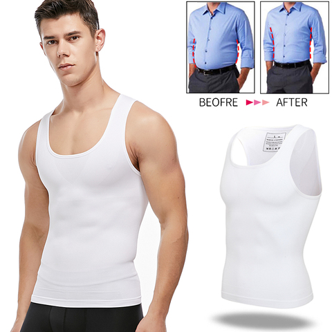 Chemises de Compression de poitrine pour hommes, amincissantes, façonnant le corps, contrôle du ventre, Corset d'entraînement à la taille ► Photo 1/6