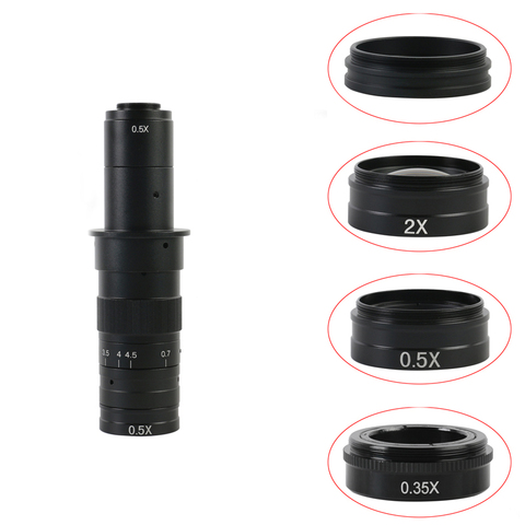 Barlow – objectif auxiliaire en verre, lentille de 42mm pour 10A 300X 180X 120X C-MOUNT, lentille de Microscope vidéo industriel, caméra ► Photo 1/5