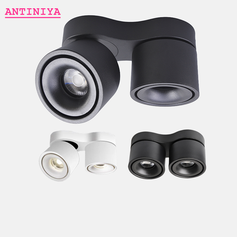 Spot lumineux d'intérieur avec technologie COB, rotatif LED, éclairage d'intérieur, luminaire à intensité réglable, montage en Surface, 20/24/30/36W, ac 85/LED V 265 ► Photo 1/6