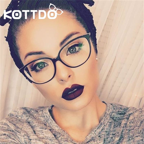 KOTTDO lunettes yeux de chat femme | Lunettes de soleil, myopie, optique, cadre Glasse, lunettes d'ordinateur Transparent, cadre clair, Oculos ► Photo 1/6