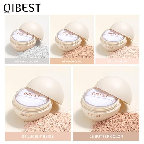 QIBEST lisse poudre libre réglage de la lumière poudre imperméable à l'eau visage maquillage huile contrôle finition poudre mat velouté visage poudre ► Photo 1/6