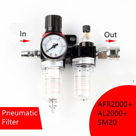 Régulateur de filtre à Air, lubrifiant combiné, traitement FRL Two Union séparation de l'eau et de l'huile, AFC2000 G1/4