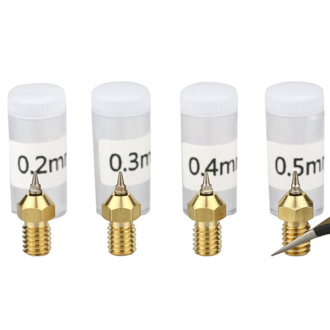 Pièces d'imprimante 3D, ensemble d'adaptateur de buse d'aérographe pour V6 Hotend 0.2mm, Filament de 0.3/0.4/0.5/1.75mm ► Photo 1/6