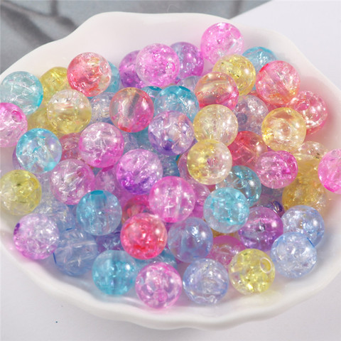 Perles rondes colorées perles Size8-12mm perle de vêtement florale avec trou pour bricolage Art collier accessoires de fabrication de bijoux de mode ► Photo 1/6