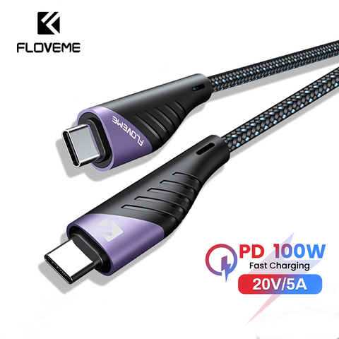 FLOVEME PD 100W USB C à USB Type C câble pour MacBook iPad Xiaomi charge rapide 60W USB C à allumer le câble de chargeur pour iPhone ► Photo 1/6