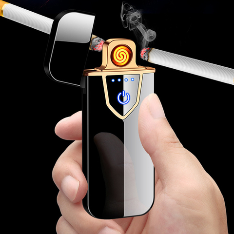 Allume-cigare électronique, coupe-vent, en tungstène, sans flamme, Usb, capteur tactile, allume-cigare électronique Rechargeable livraison directe ► Photo 1/6