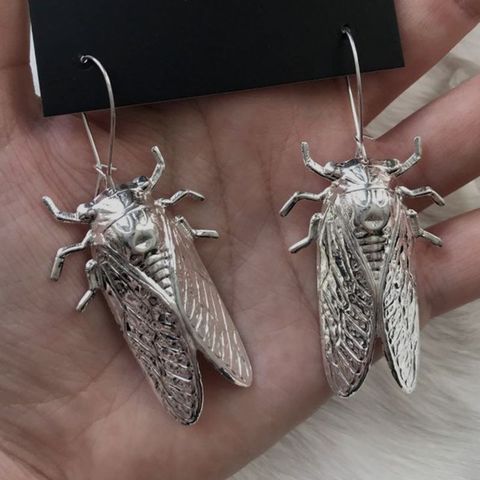 Nouveau Design! Boucles d'oreilles en cigale d'insecte chanceux psychédélique, boucles d'oreilles uniques, Mini bijoux animaux Super mignons ► Photo 1/5