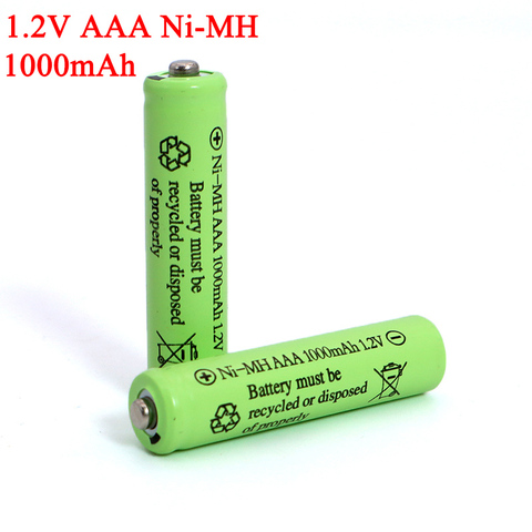 Piles NI-Mh, 1.2v, 1000mAh, rechargeables, AAA, pour télécommande électrique, voiture, jouet RC ues, 1.2V ► Photo 1/6