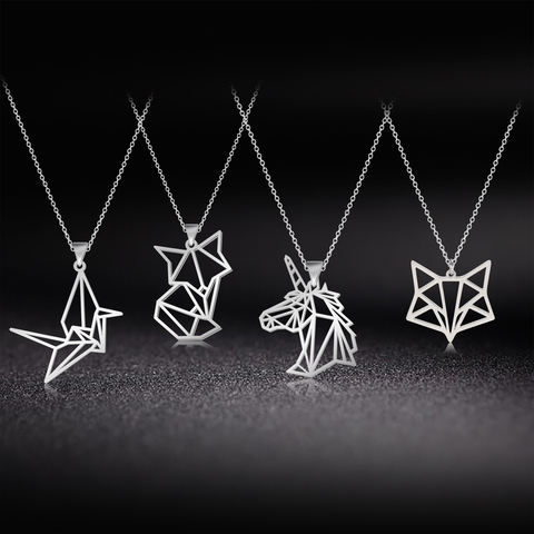 Skyrim-collier licorne pendentif grue en renard, chaîne en acier inoxydable pour femmes et filles, bijoux cadeau ► Photo 1/6