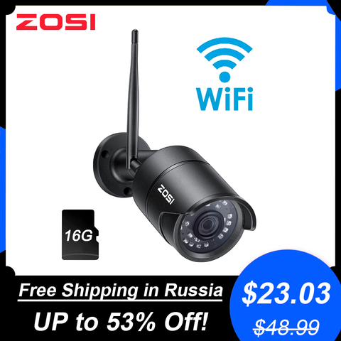 ZOSI 1080 P caméra de Surveillance sans fil Onvif 2MP Mobile extérieur intérieur WiFi caméra IP IR Vision nocturne étanche alarme de mouvement ► Photo 1/6