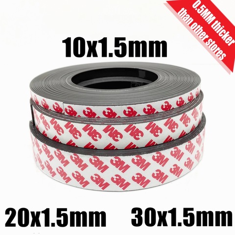 Bande magnétique en caoutchouc auto-adhésive, bande magnétique Flexible, largeur 10mm/20mm/30mm, 1 mètre/lot mm ► Photo 1/6