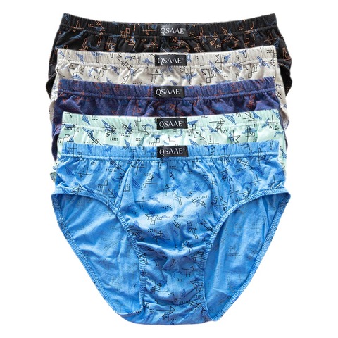 QSAAE-sous-vêtements en coton pour homme, 5 pièces/lot, Boxer respirant solide et confortable, QS101 ► Photo 1/6