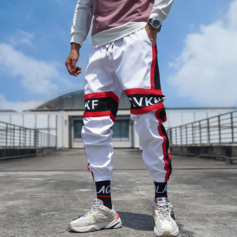 2022 nouveau printemps Cargo pantalons rubans décontracté Hip Hop Joggers Streetwear mâle pantalon de survêtement JP66 ► Photo 1/6