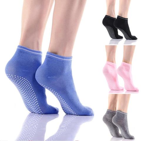 Chaussettes de Yoga antidérapantes en Silicone pour femmes, en coton respirant, élastique, 5 couleurs, taille unique ► Photo 1/6