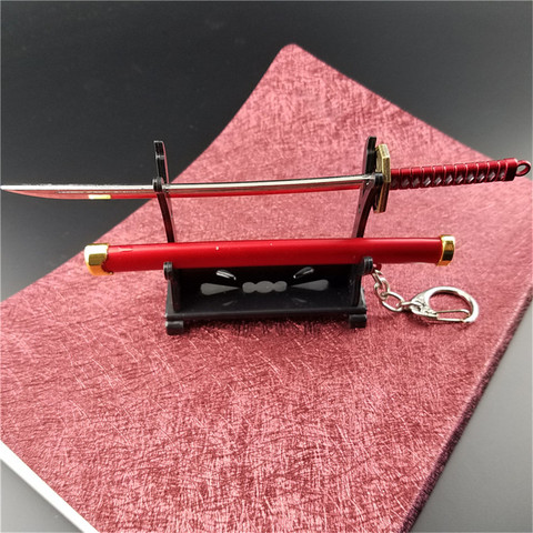 Couleur argent Zoro spécial Roronoa épée porte-clés boucle avec porte-outil fourreau Katana Sabre voiture porte-clés cadeau porte-clés Q-053 ► Photo 1/6