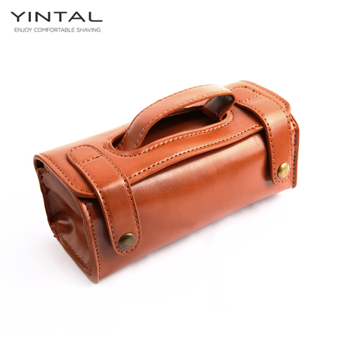 YINTAL – sac en cuir pour rasoir manuel, brosse de rasage Portable, sac pour rasoirs de sécurité à Double tranchant, boîte (1 boîte seulement) ► Photo 1/6