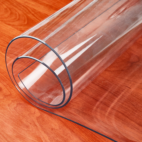 Tapis de table en PVC Transparent, tapis, imperméable, pour la maison et le salon, couverture de table en tissu souple, 1.0mm ► Photo 1/6