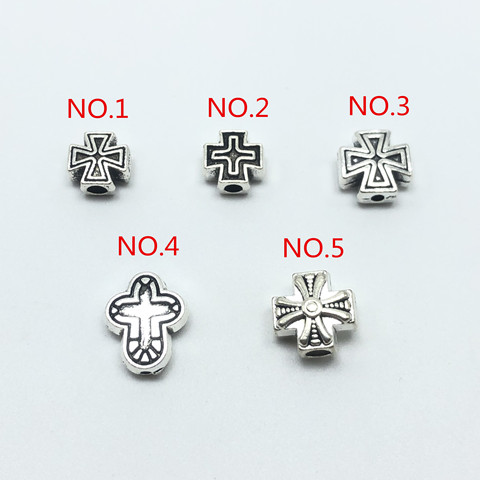 Espaceurs en croix perforés de jésus, accessoires pour la fabrication de bijoux, faits à la main, collier, bracelet, perles, 5 styles, 10 pièces ► Photo 1/6