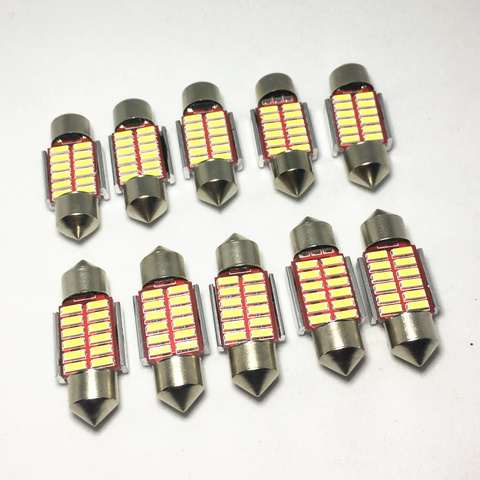 10 pièces voiture Festoon 31mm 36mm 39mm 42mm LED ampoule C5W Super lumineux 4014 SMD Canbus voiture style éclairage lampe de lecture 12V ► Photo 1/6