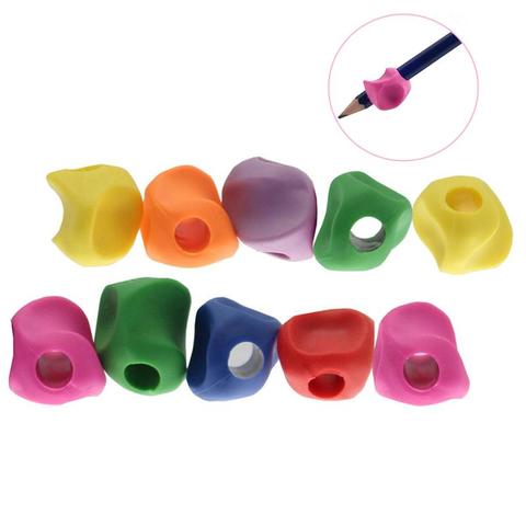 10 pcs/lot Silicone stylo pince bébé apprentissage outil d'écriture dispositif de Correction poisson crayon saisir écriture aide poignée papeterie ► Photo 1/6