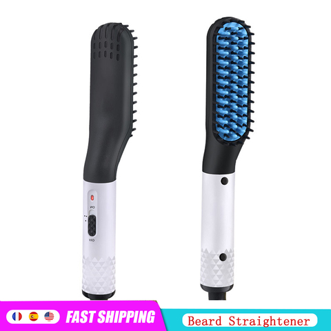 Nouveau lisseur à barbe multifonctionnel peigne à cheveux brosse électrique chauffage rapide défrisant les cheveux fer peigne de coiffure pour hommes ► Photo 1/6