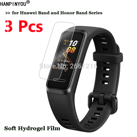 3 pièces pour Huawei Honor Band 4 3 Pro B3 Lite 5 3e 4e B5 B6 A2 5i Film Hydrogel souple transparent Film protecteur d'écran (pas de verre trempé ► Photo 1/6