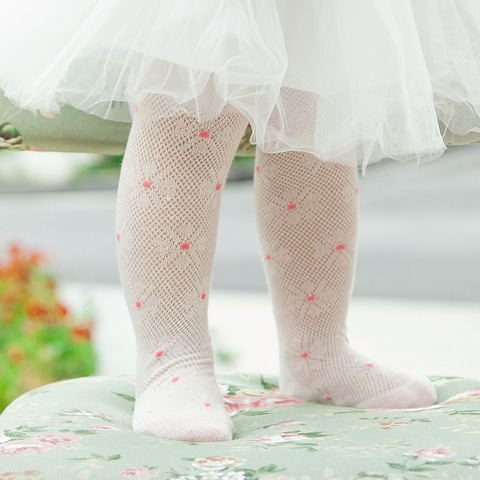 Collants en coton à fleurs pour bébés filles, jolis vêtements en maille pour nouveau-nés, bas de princesse pour printemps et été ► Photo 1/6