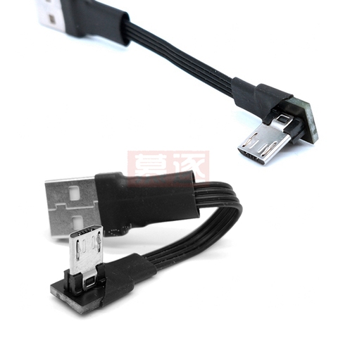 Super Plat flexible Haut et Bas et Gauche et À Angle Droit 90 Degrés USB Micro USB Mâle à USB Charge de Données mâle connecteur Câble ► Photo 1/6