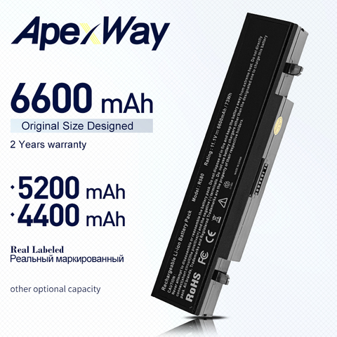 ApexWay-batterie pour Samsung R520 R522 R525 R528 R540 R580 R610 R620 R718 R720 R728 R730 R780 RC410 RC510 RC710 RF411 ► Photo 1/4