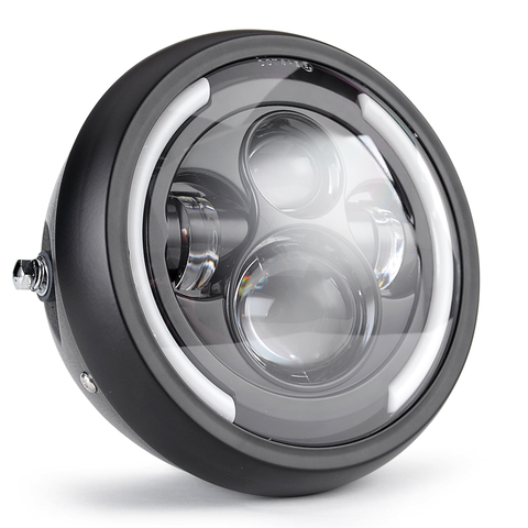 7.5 pouces universel café Racer rond moto LED lampe frontale phare Distance lumière Refit 7.5 