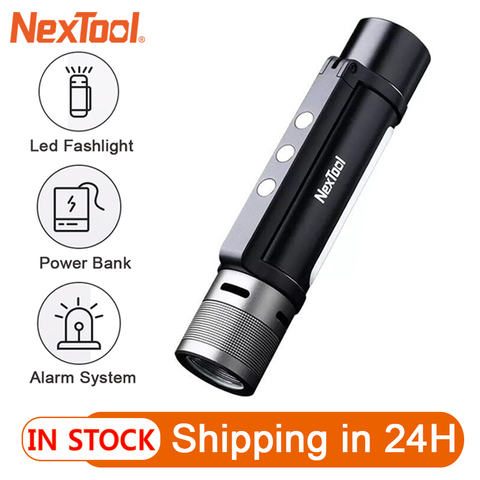 NexTool lampe de poche extérieure 6 en 1 IPX4 étanche alarme sonore fonction d'urgence PowerBank lumière Portable ► Photo 1/5