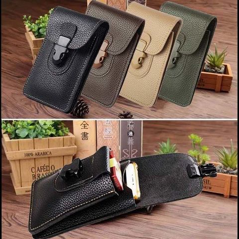 Hommes en cuir taille sac cellule/téléphone portable porte-monnaie poche ceinture Bum pochette Pack Vintage hanche sac étui pour iphone taille sacs ► Photo 1/6