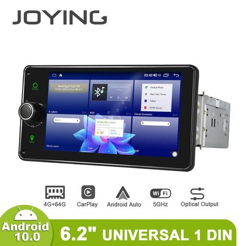 JOYING – Autoradio Android 10, 6.2 pouces, 4 go/64 go, Carplay, Wifi, 4G, unité centrale universelle, lecteur multimédia, enregistreur cassette, 1din, DVR ► Photo 1/6